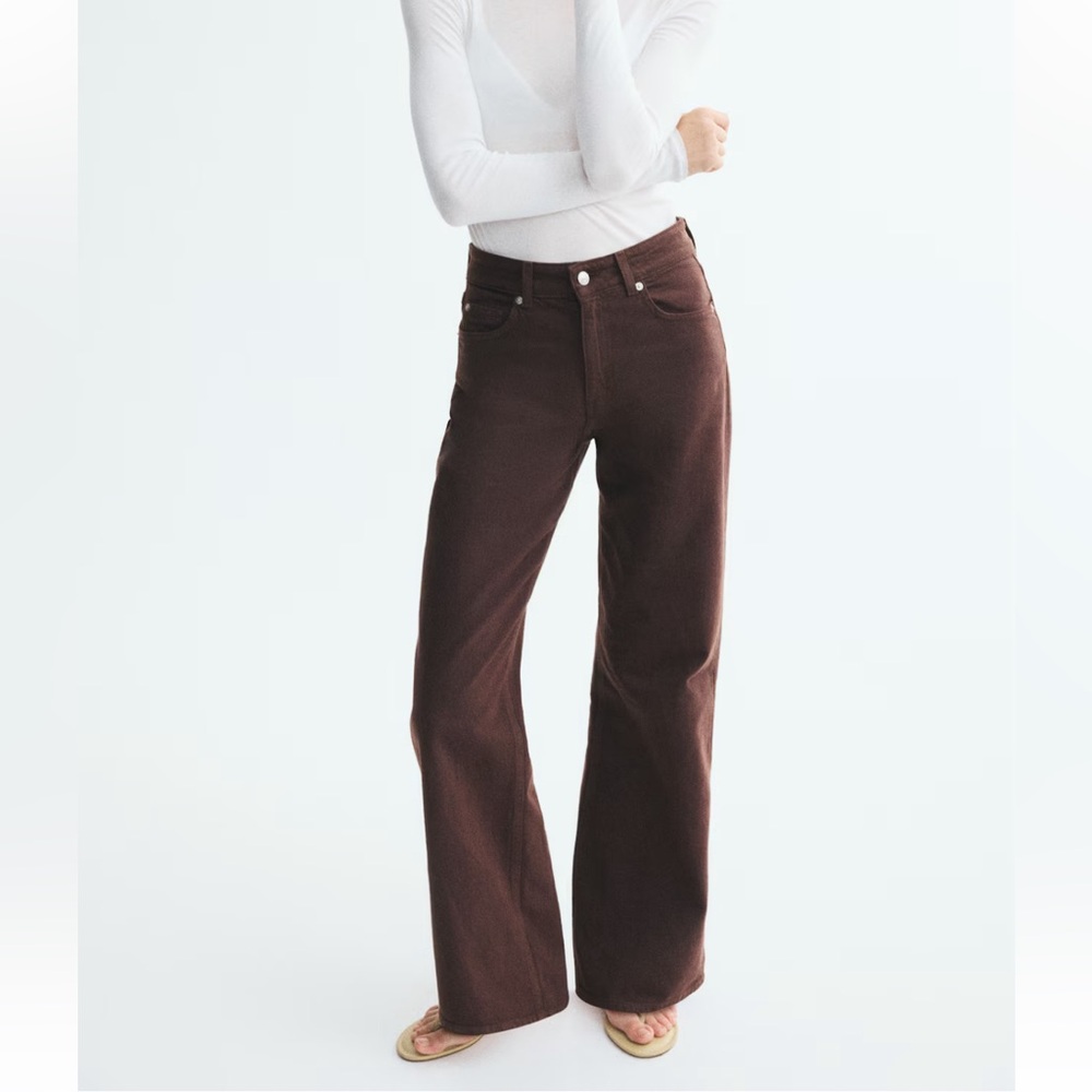 H&M Harper Brown Wide-Leg High-Rise Jeans